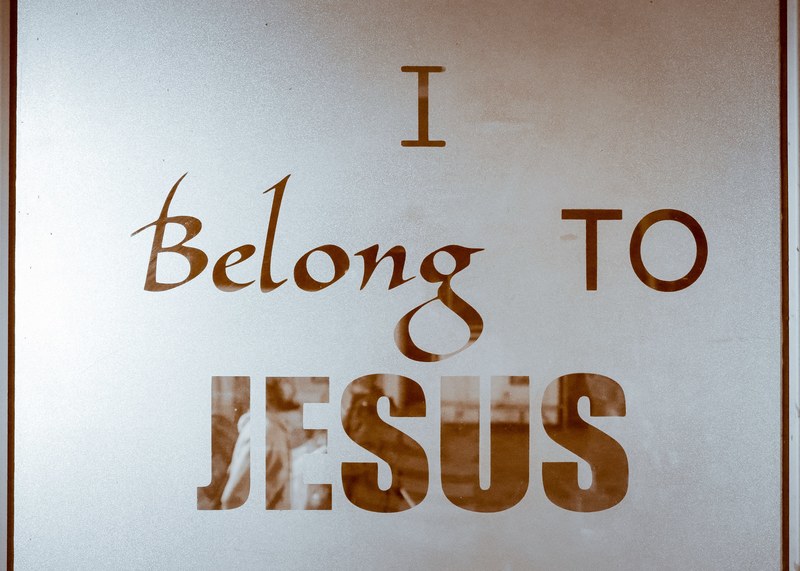 dark window and jesus saves sign 4k