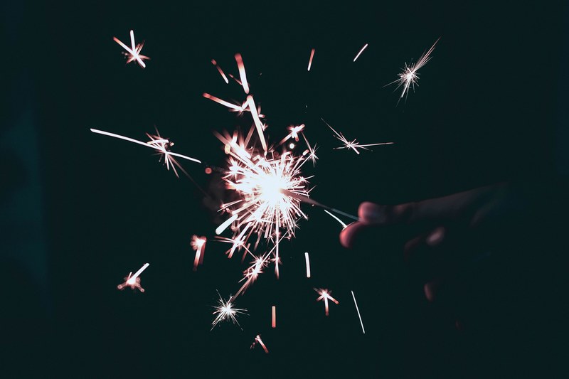 sparks sparkler firework and dark 4k
