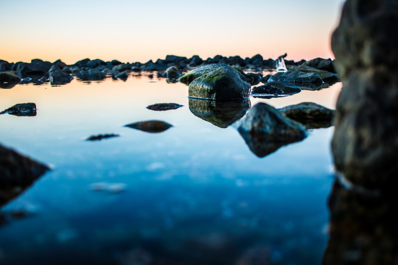 water rock lake and stone 4k