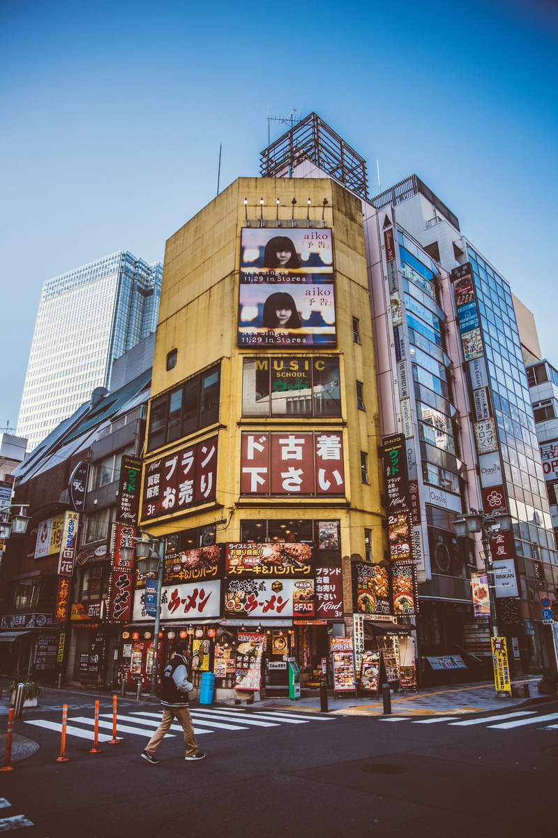 building corner architecture and street hd, 4k