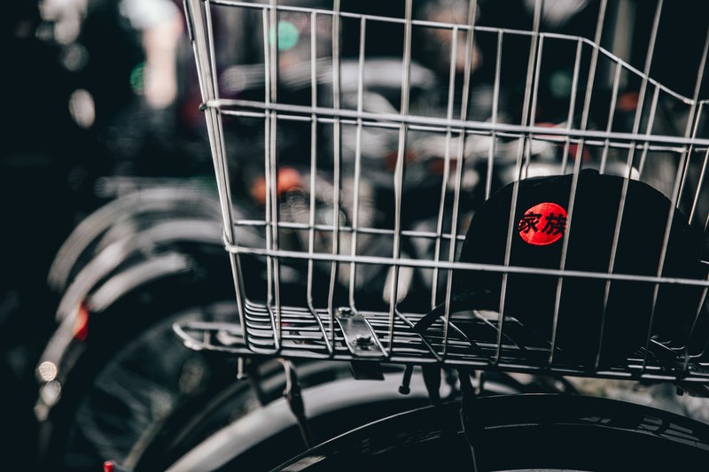 basket bike bicycle and hat 4k