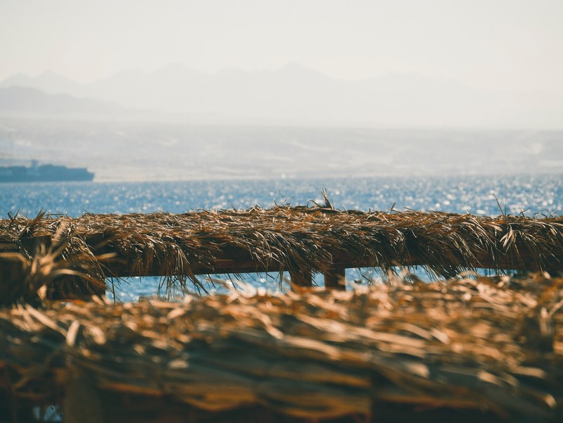 sea ocean water and shack 4k