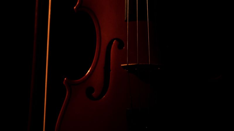 violin, musical instrument, dark, 4k