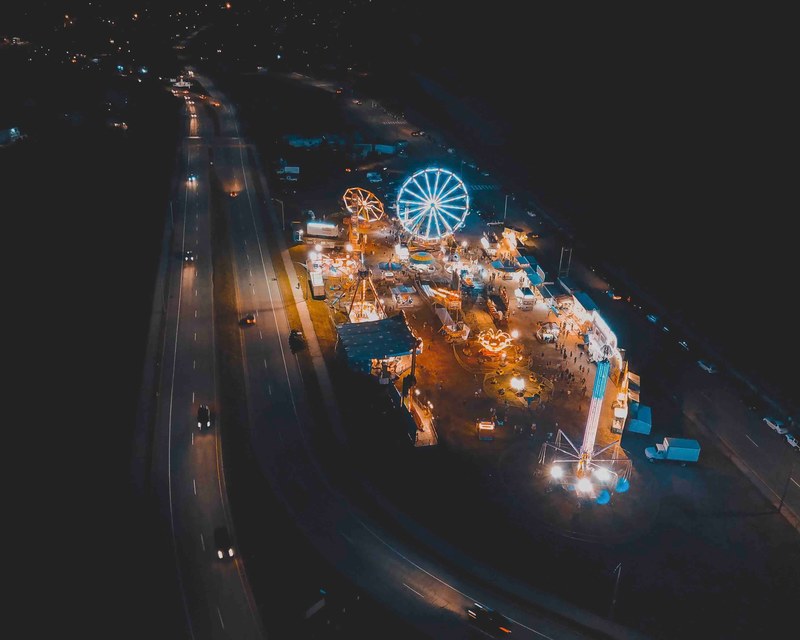 carnival amusement park fair and night 4k
