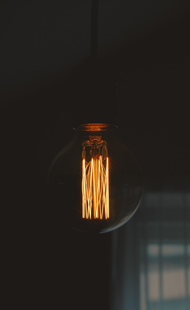 glow light lightbulb and black hd, 4k