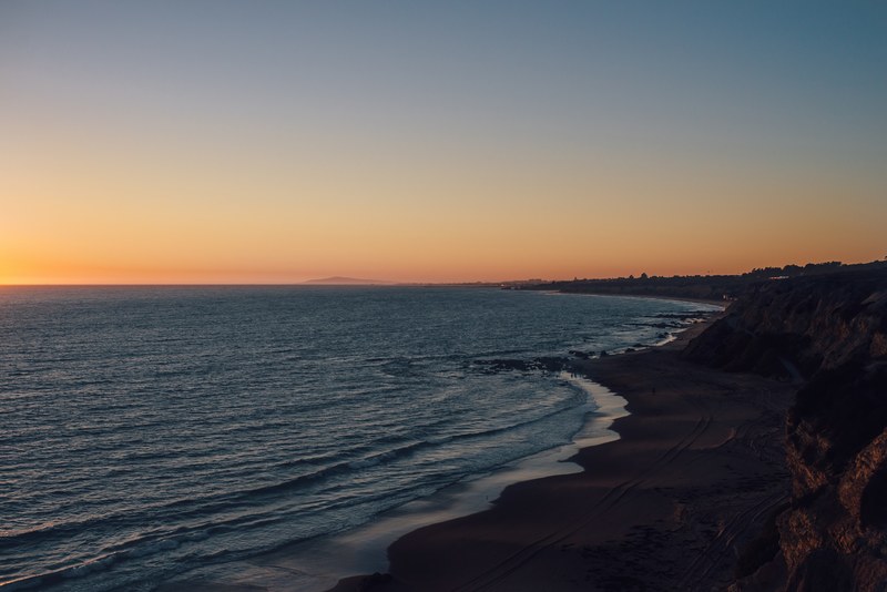 evening sunset at beach in crystal cove is absolutely beautiful with impressive shoreline, sunset at beach in crystal cove 4k