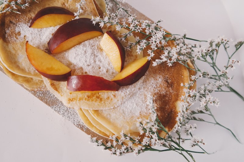 pancake powdered sugar sweet and dessert 4k