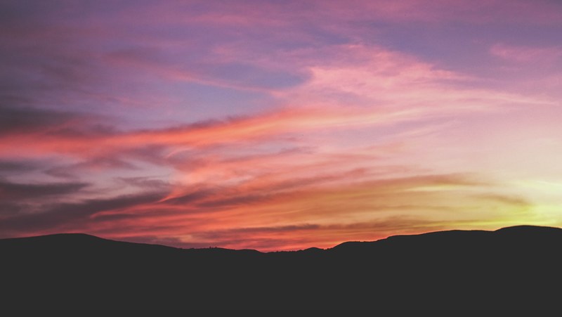 hills silhouetted against the twilight sky in pelasgia greece, twilit sky pelasgia greece 4k