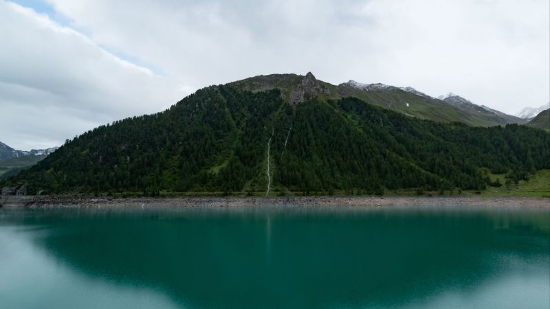 mountain, lake, sky, 4k