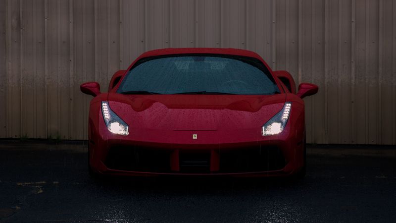 sports car, front view, headlight, 4k