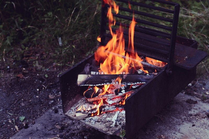 fire grill burn and flame 4k