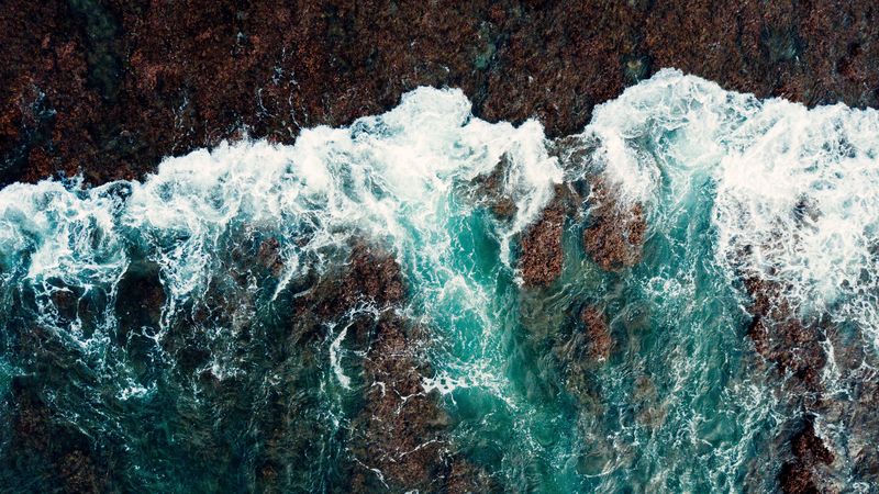 sea, surf, shore, 4k