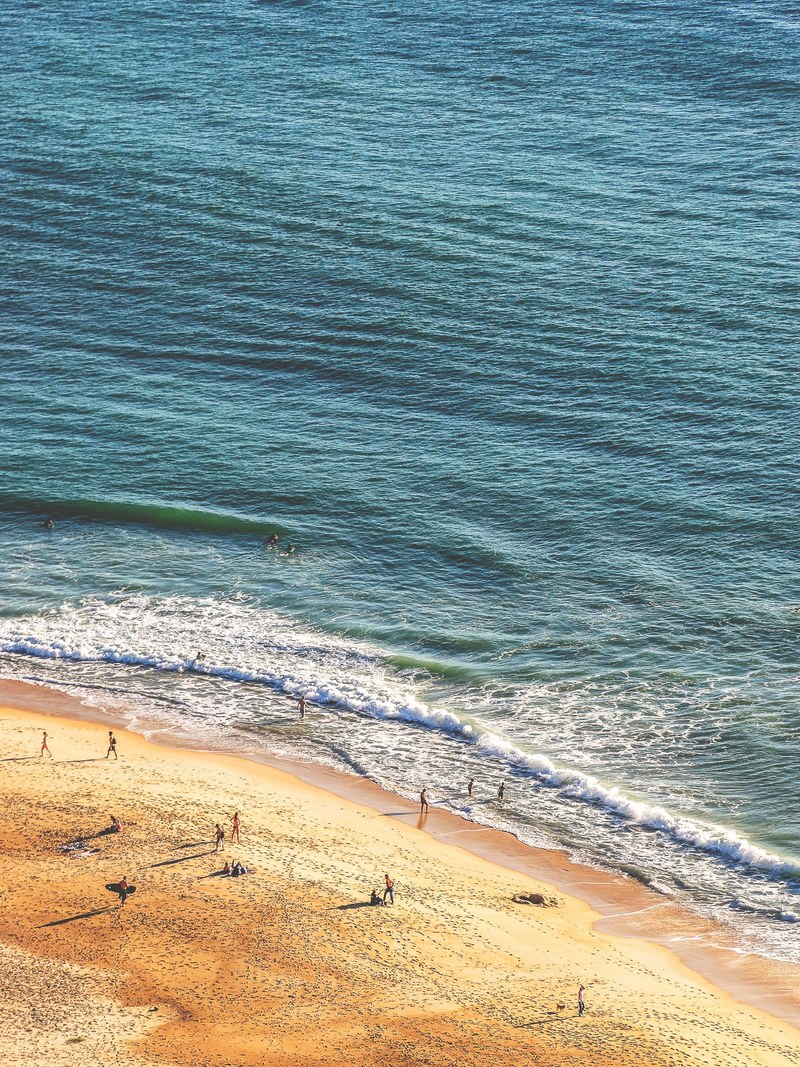 view at nazar beach in portugal 4k
