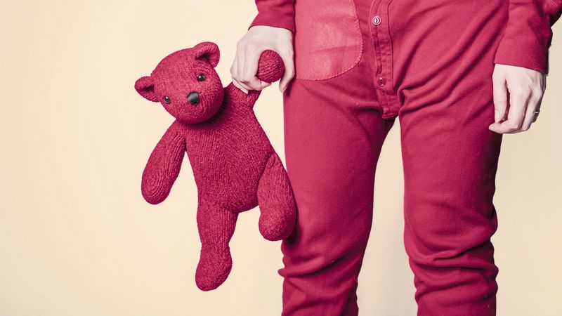 toy, bear, child, hand, 4k