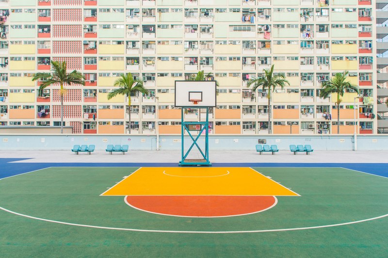 basketball court basketball colourful and colorful 4k