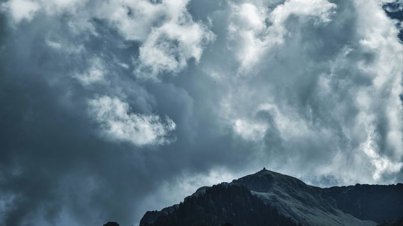 clouds, mountains, sky, 4k