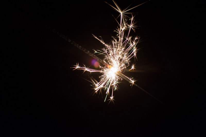 beautiful sparkler on new years eve 4k