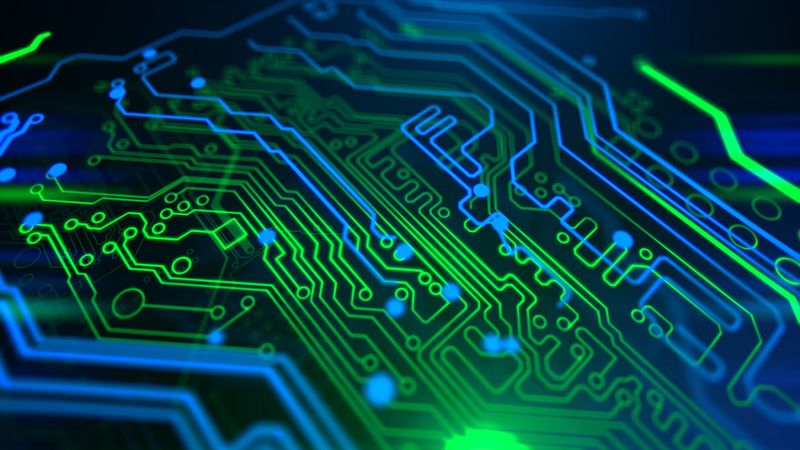 circuit, chip, neon, abstraction, 4k