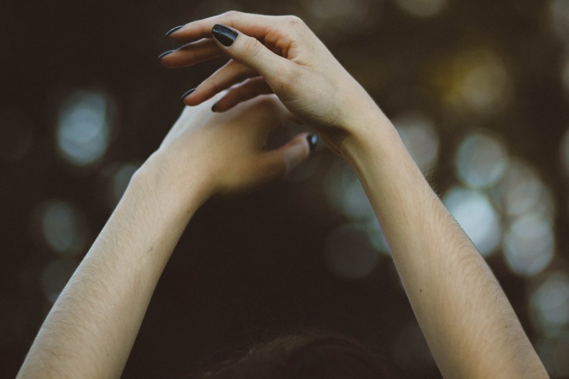hand arms nail polish and blur 4k