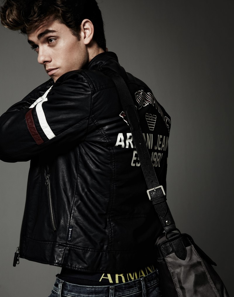 jacket leather armani and model hd, 4k