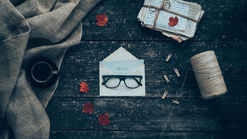 envelope, letters, glasses, 4k