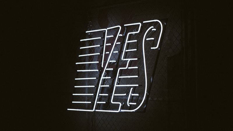 yes, inscription, neon, word, 4k