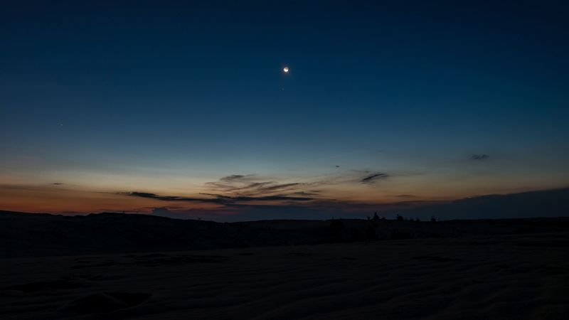 night, sky, sunset, 4k