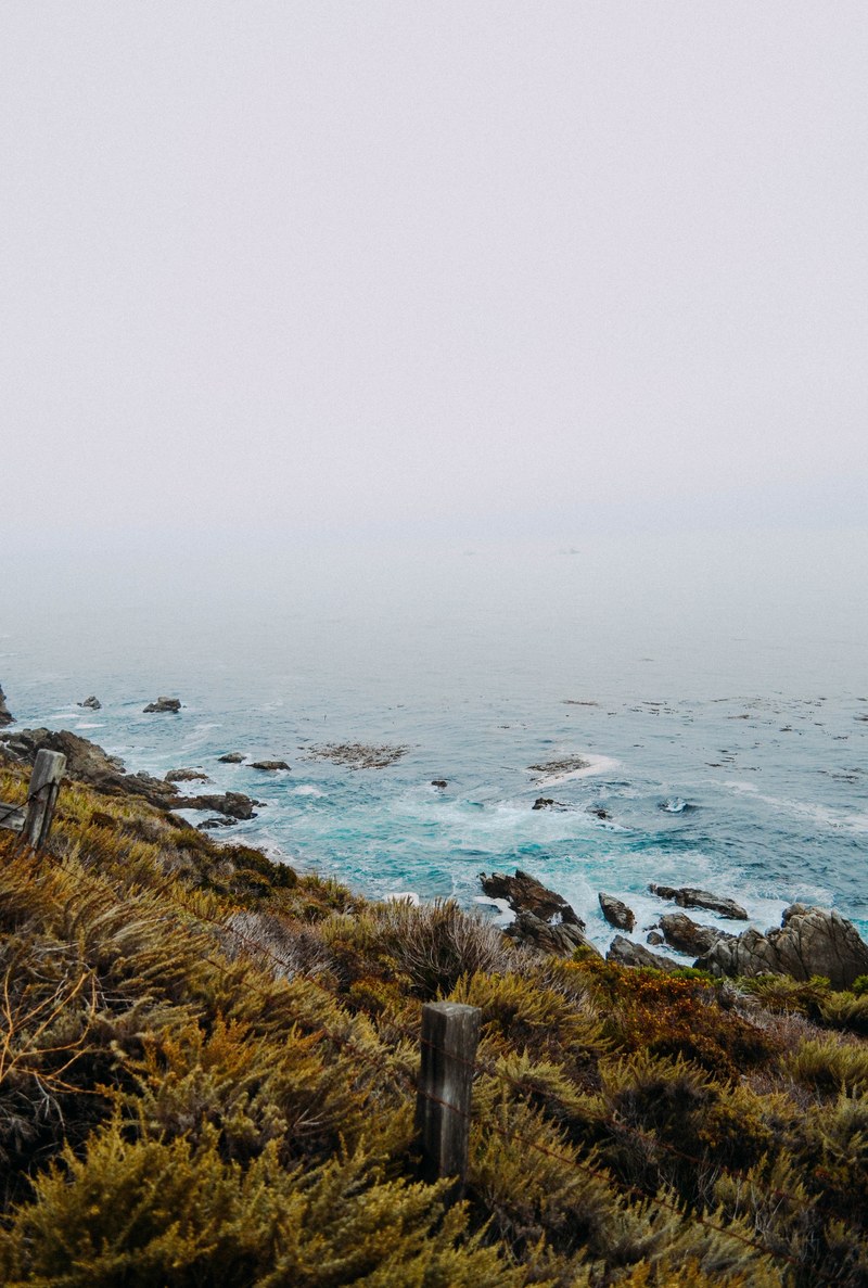 ocean water rock and fence hd, 4k