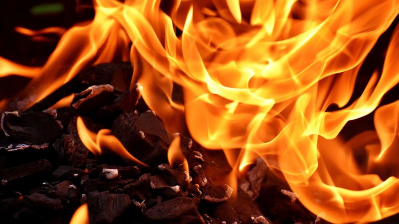 fire, flame, ash, 4k