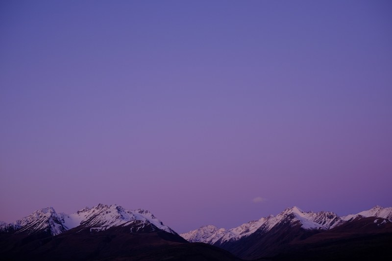 sunset calm new zealand and mountain 4k