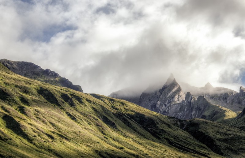 mountain cloud rock and cliff 4k