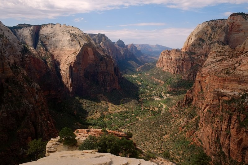 a canyon valley covered with green shrubs, green valley in the canyon 4k