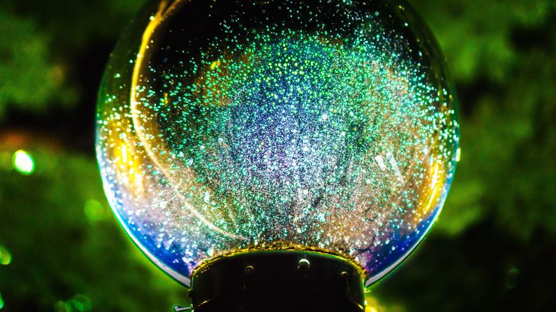 ball, glitter, glass, 4k