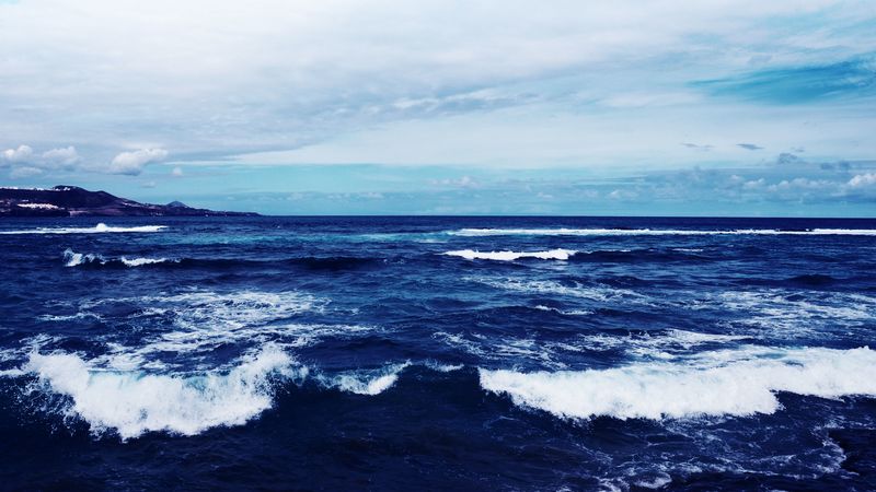 sea, horizon, surf, waves, 4k