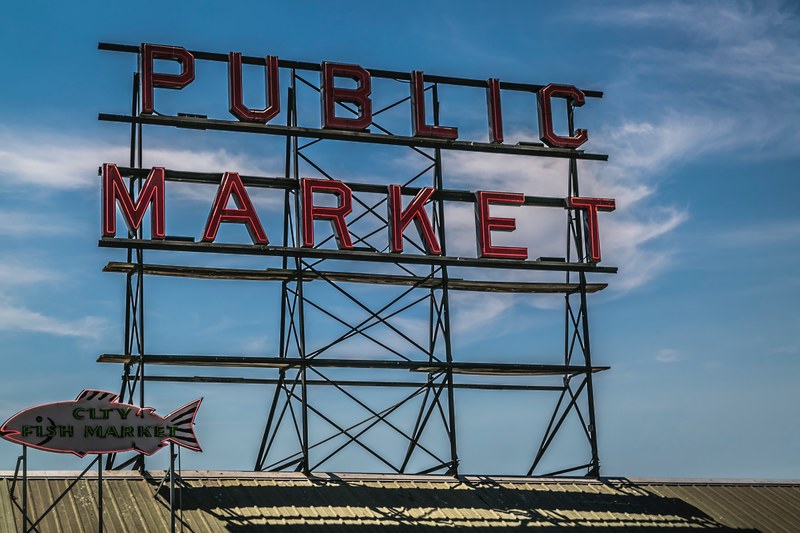 fish market pike place market washington and seattle 4k