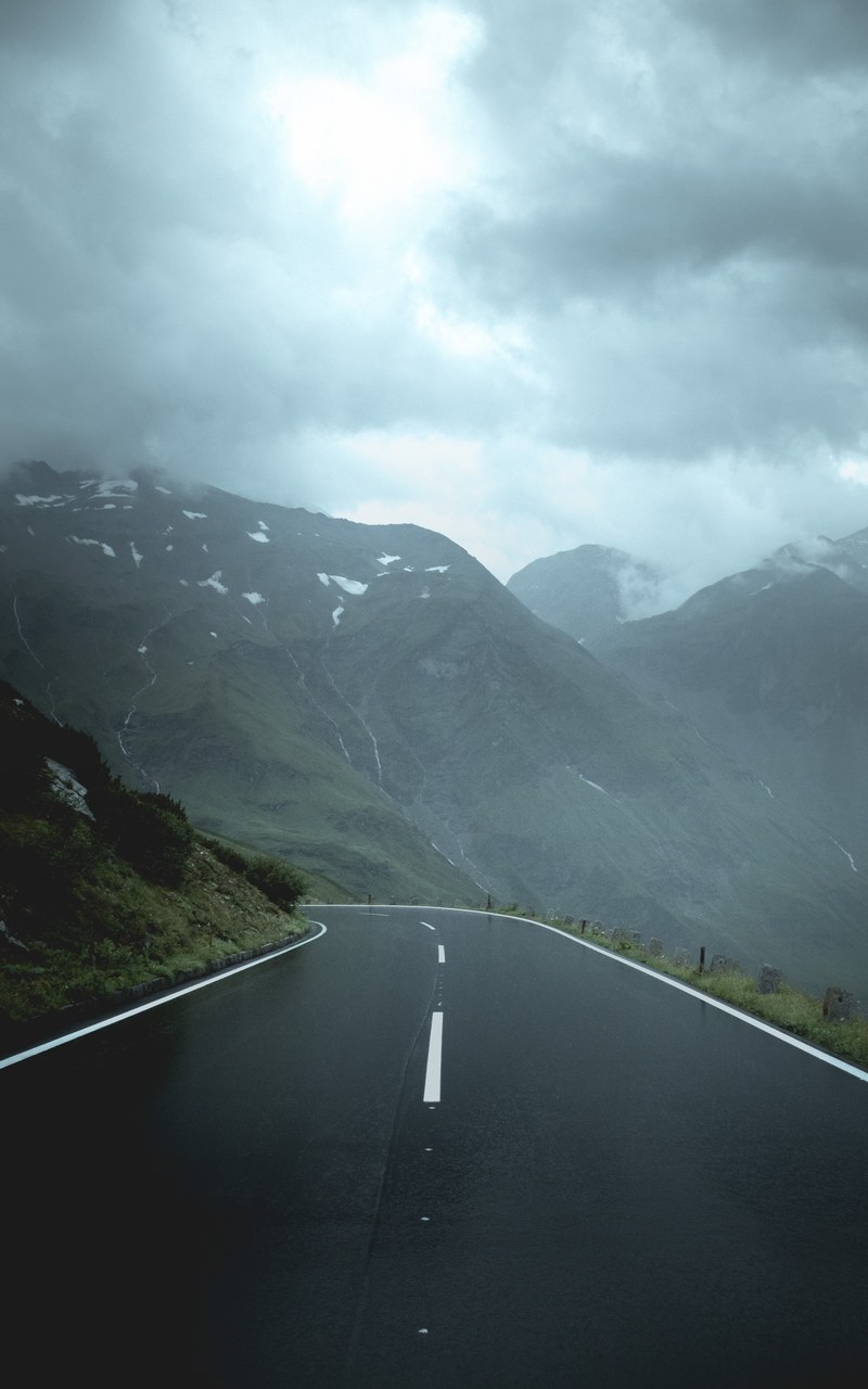 alone fog waterfall and mountain range hd, 4k