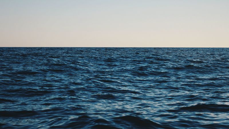 sea, horizon, sky, 4k