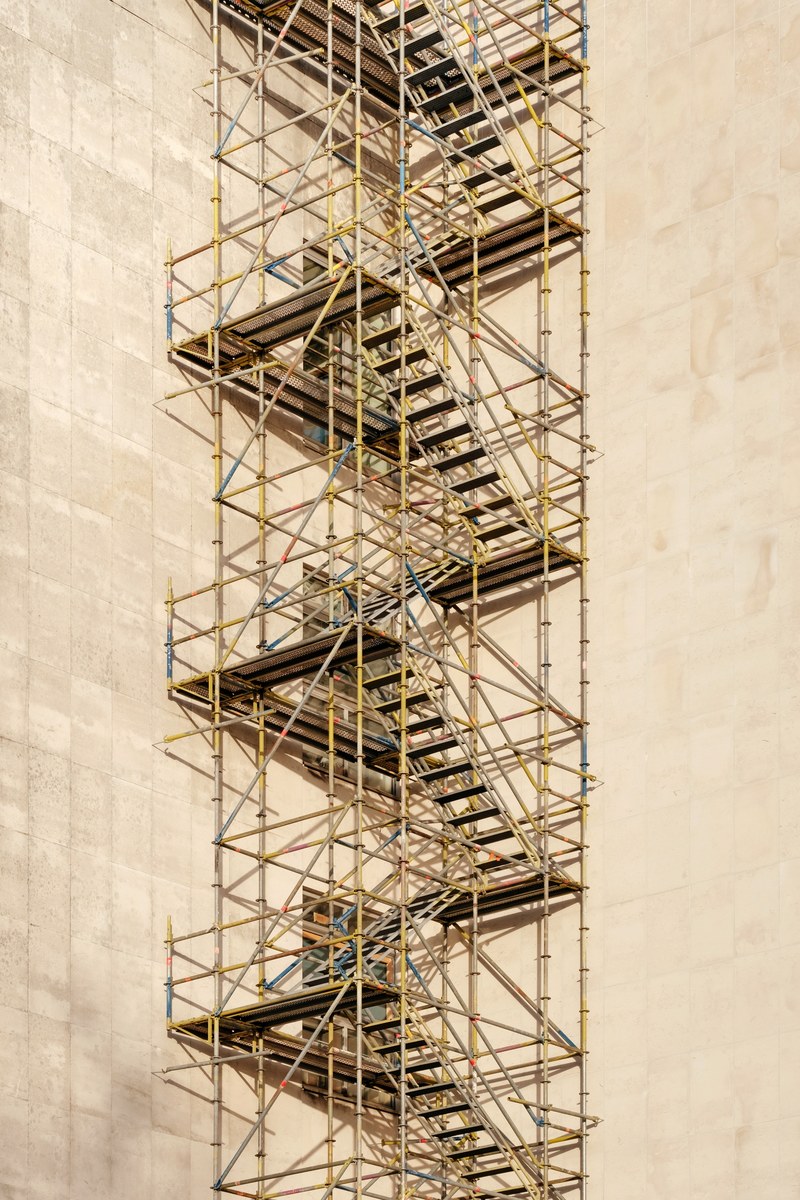 a construction site staircase in ghent belgium 4k