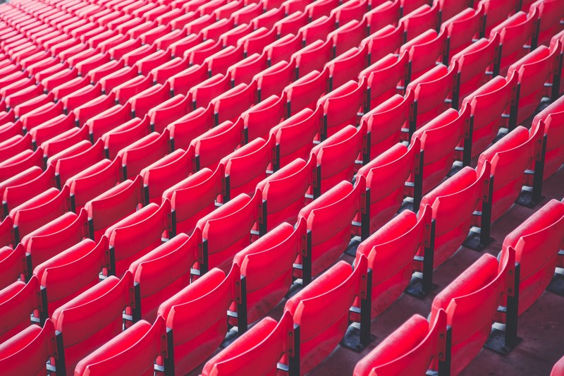 red seat chair and plastic chair 4k