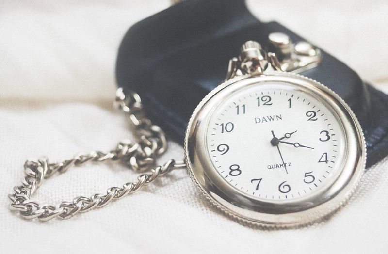 close up of a dawn pocket watch, time goes away 4k