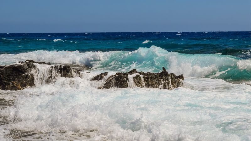 sea, surf, shore, foam, 4k