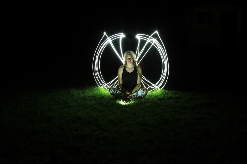 grass illuminate angel wing and long exposure 4k