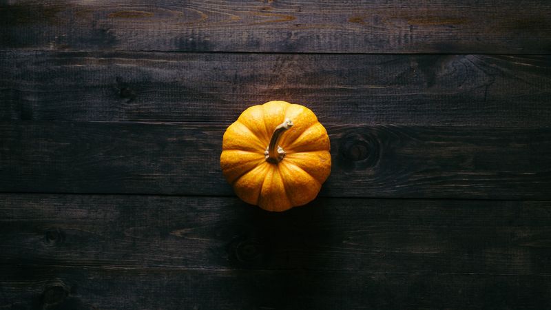 pumpkin, floor, wooden, shadow, 4k