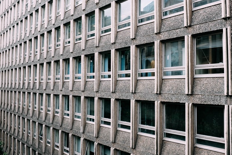 the facade of an old office building in edinburgh, old office building facade 4k
