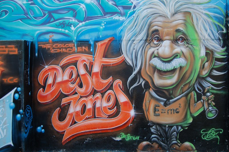 a caricature wall mural of a science professor, _science professor wall mural 4k