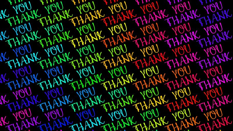 inscription, thanks, text, colorful, 4k