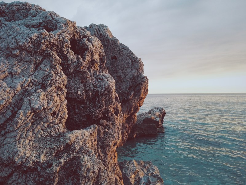 rock coastline coast and sea 4k
