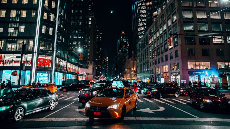 night city, cars, traffic, 4k