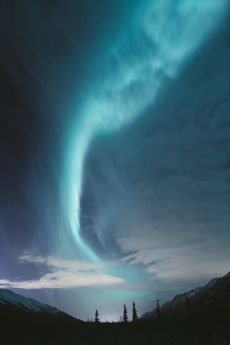 aurora over alaska 4k