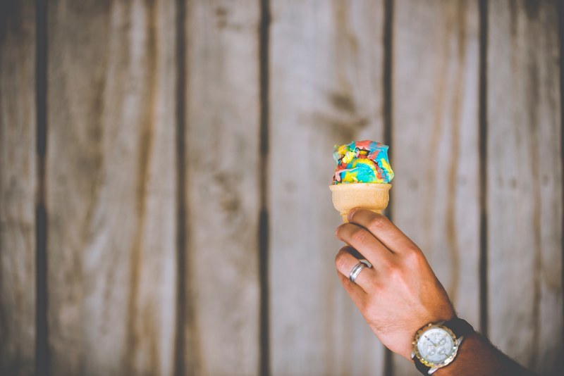 ice cream person watch and icecream 4k